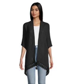 Denver Hayes Women's Lace Edge Ruana -Helly Hansen shop 406057 6DUMDHS23 E406 PROD 1 BLACK