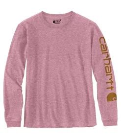 Carhartt Women's Long Sleeve Midweight Crewneck Workwear Logo T Shirt