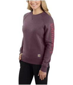 Carhartt Women's Relaxed Fit Sleeve Logo Crewneck Work Sweatshirt -Helly Hansen shop 408940 104410 V27 PROD 1 BBYHTR