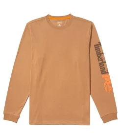 Timberland Pro Men's Core Logo Long Sleeve Crewneck Cotton Work T Shirt