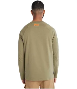 Timberland Pro Men's Reflective Logo Long Sleeve Crewneck Cotton Work T Shirt