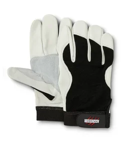 Aggressor Men's White Goatskin Double Palm Work Gloves