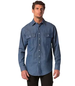 DAKOTA Men's Snap Front Denim Work Shirt -Helly Hansen shop 6318 I557 PROD 1 DENIM