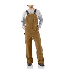 Carhartt Men's R37 Zip-To-Thigh Chap Unlined Front Bib Overall - Brown -Helly Hansen shop 6481 R37BRN PROD 1 BROWN