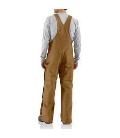 Carhartt Men's R37 Zip-To-Thigh Chap Unlined Front Bib Overall - Brown -Helly Hansen shop 6481 R37BRN PROD 4 BROWN