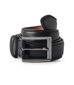 Denver Hayes Men's Leather Dress Belt - Black