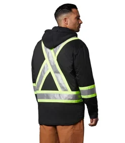 DAKOTA Men's Class 1 Hi Vis Hooded Quilted Jac Shirt - Black