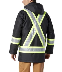 DAKOTA Men's Class1 Hi Vis 300D T-Max Lined Parka Jacket - Black