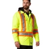 DAKOTA Men's Class 2 Hi Vis Water Repellent Hooded Quilt Shirt Jacket -Helly Hansen shop 83496 1AAGDK HVJSL2 PROD 1 LIME